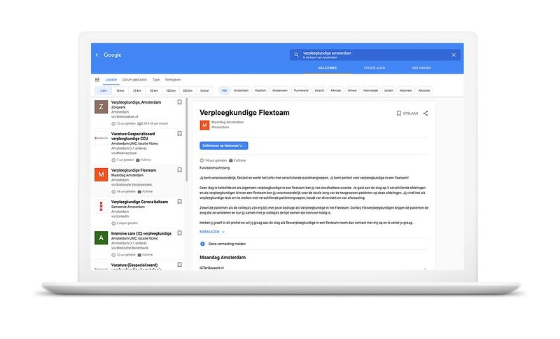 Google Jobs gelanceerd in Nederland
