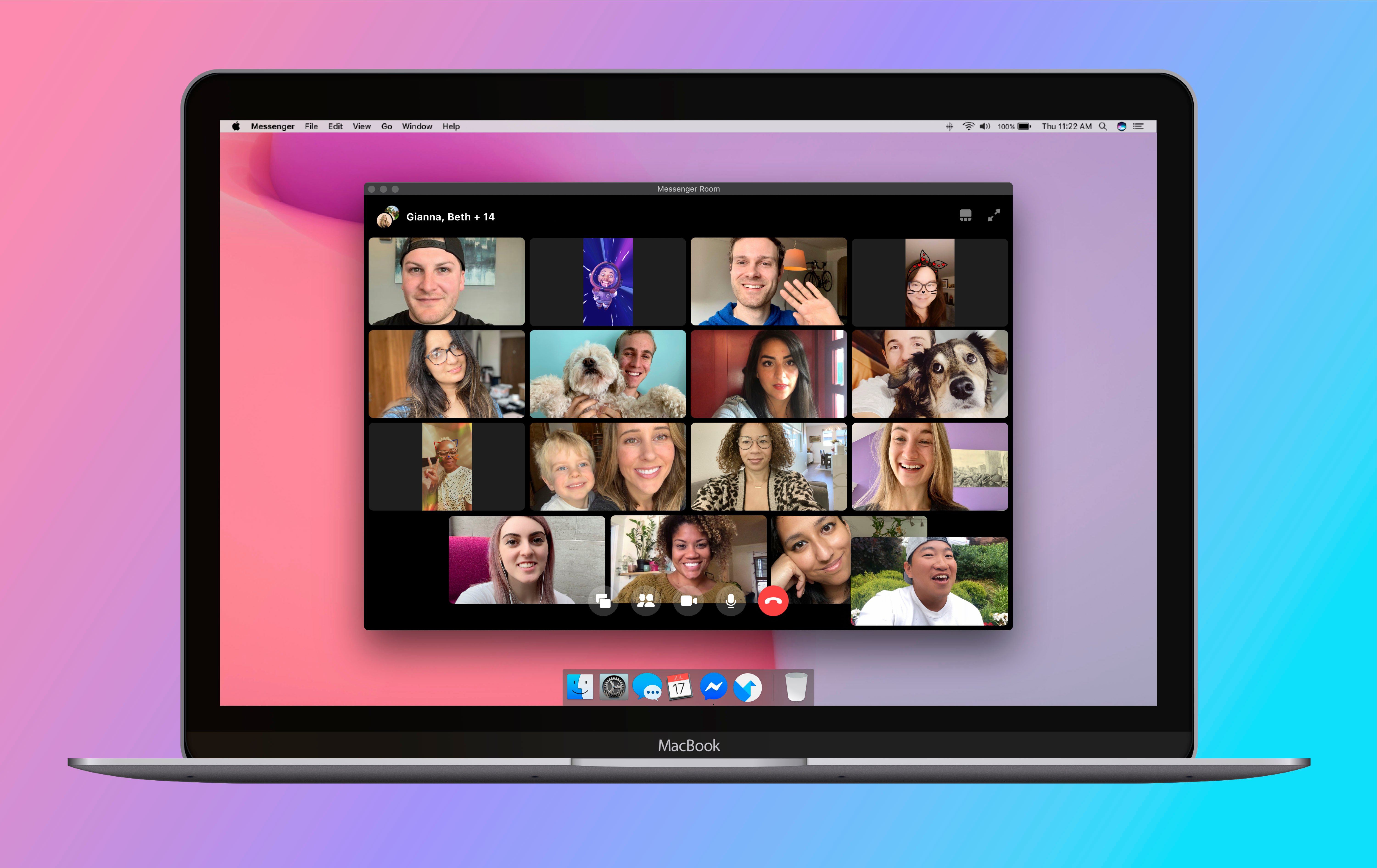 Met meer mensen tegelijk in een Facebook Messenger room