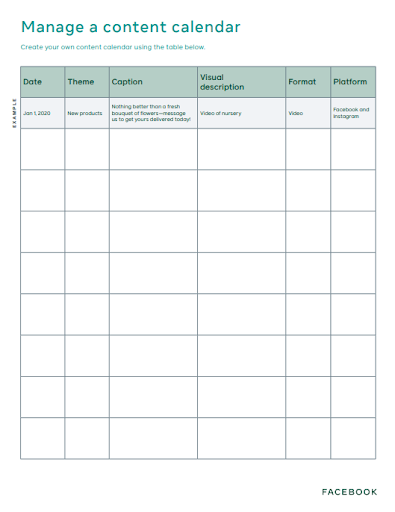 Facebook tool voor contentkalender